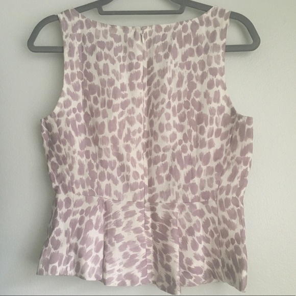 J. Crew peplum top in lilac giraffe print, size 8 - Picture 4 of 6
